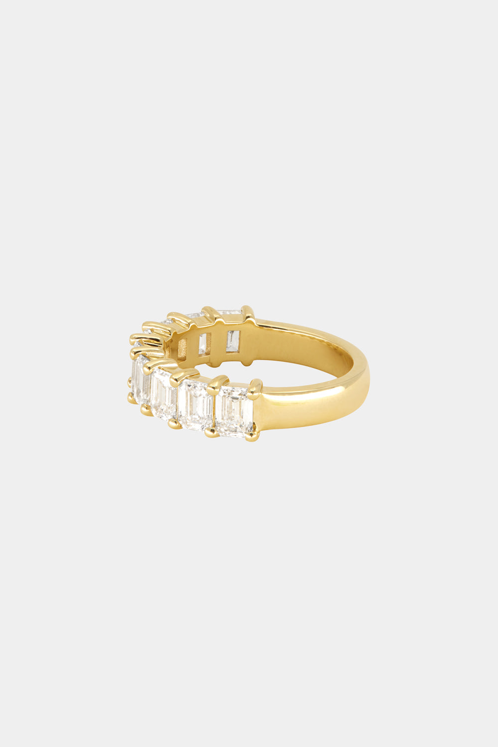 Emerald Diamond Half Band | Gold