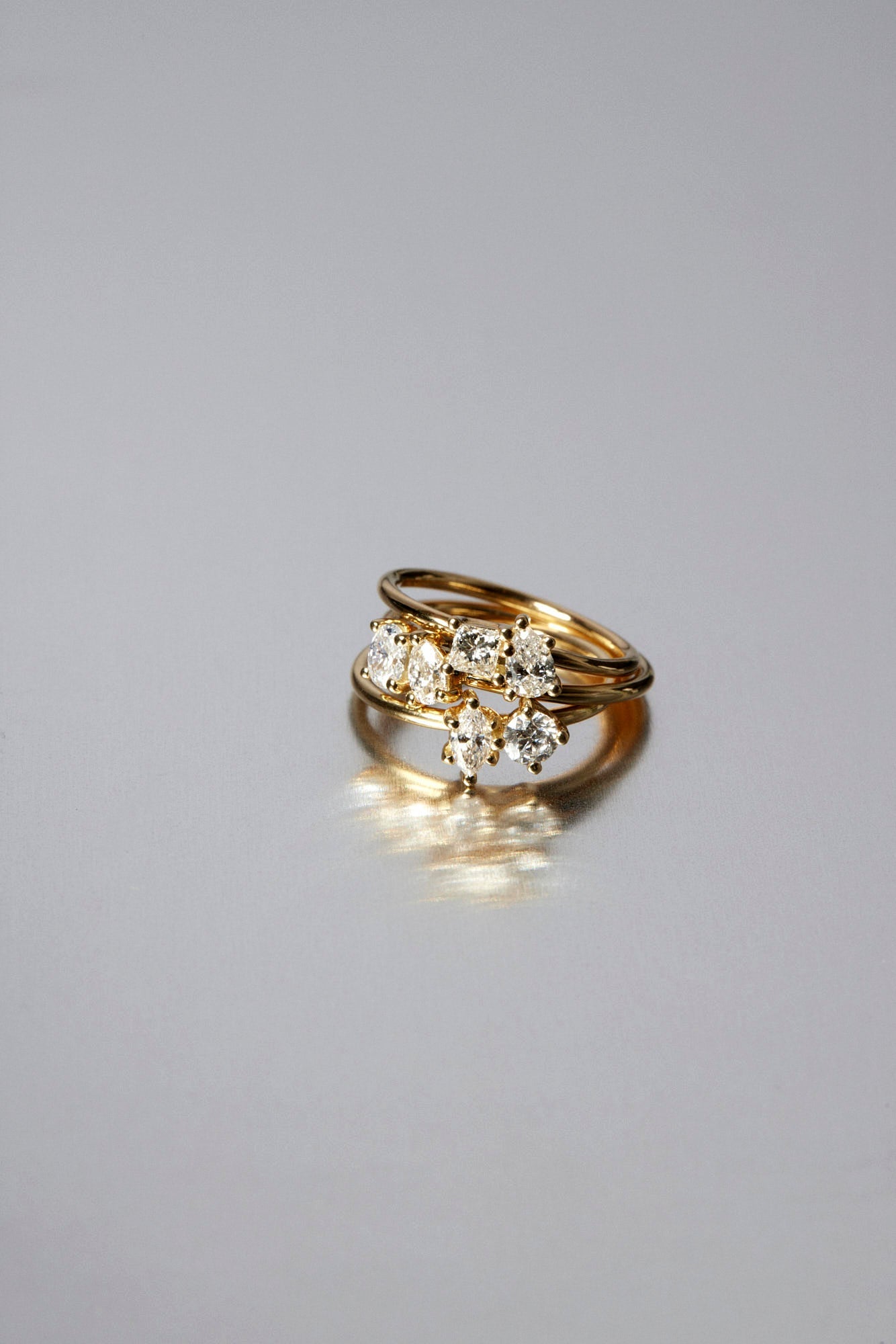 Marquise and Round Diamond Toi Et Moi Ring | 18K Yellow Gold