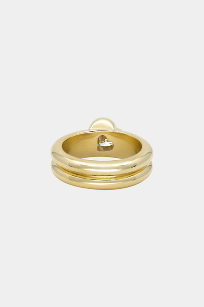 Roma Heart Diamond Ring | 18K Yellow Gold
