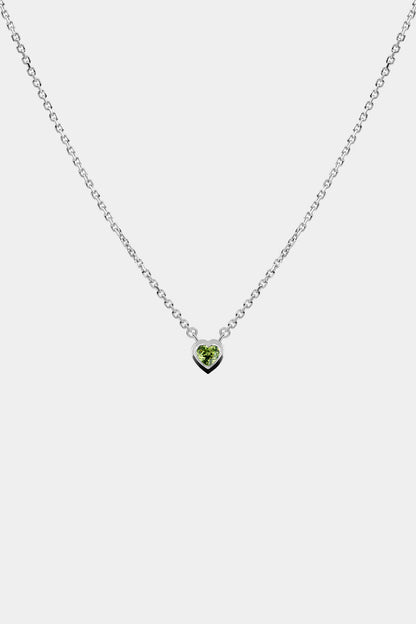 Heart Gemstone Necklace | 9K White Gold