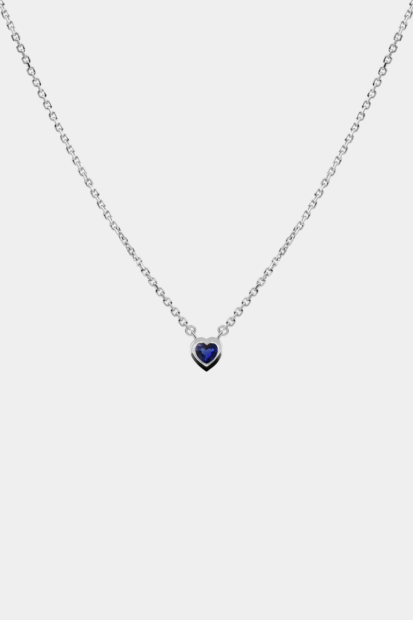 Heart Gemstone Necklace | 9K White Gold