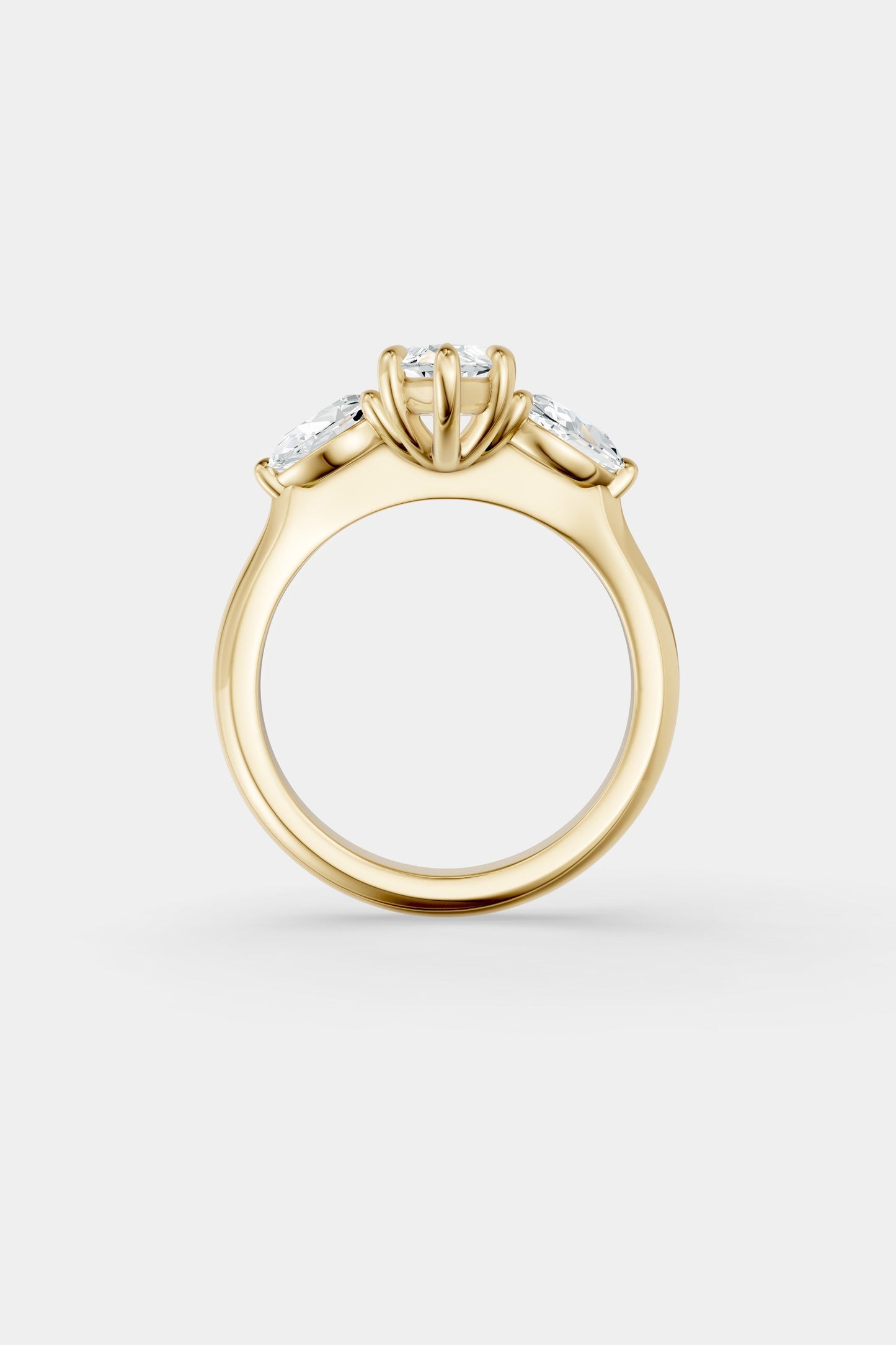 Marquise Trilogy Diamond Ring | Traditional Band