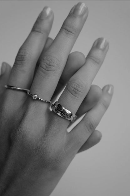 Mini Diamond Ring | 9K White Gold