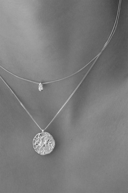 Mini Pear Diamond Necklace | White Gold