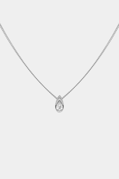 Mini Pear Diamond Necklace | White Gold
