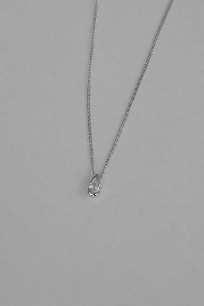 Mini Pear Diamond Necklace | White Gold