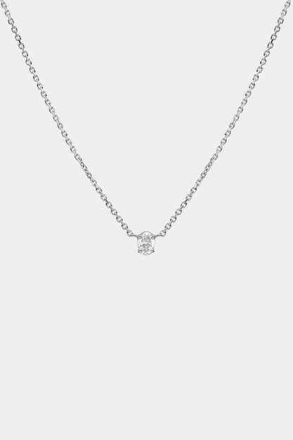 Oval Diamond Necklace | 18K Gold