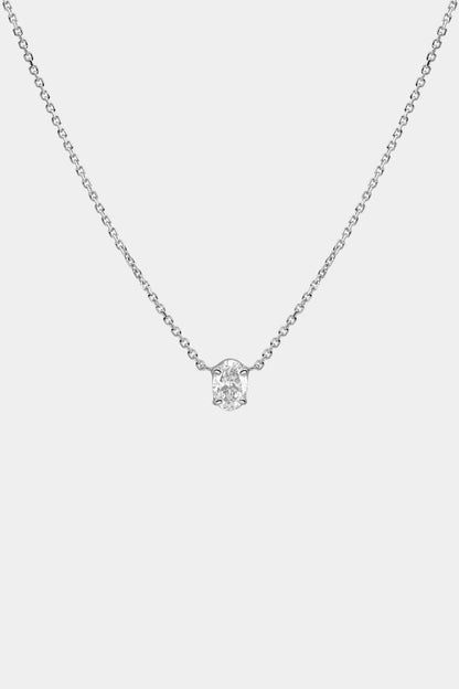 Oval Diamond Necklace | 18K Gold