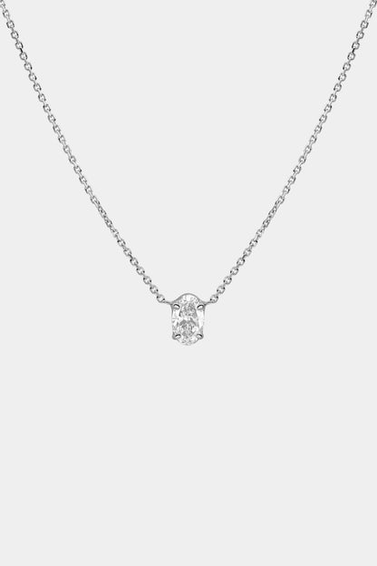 Oval Diamond Necklace | 18K Gold
