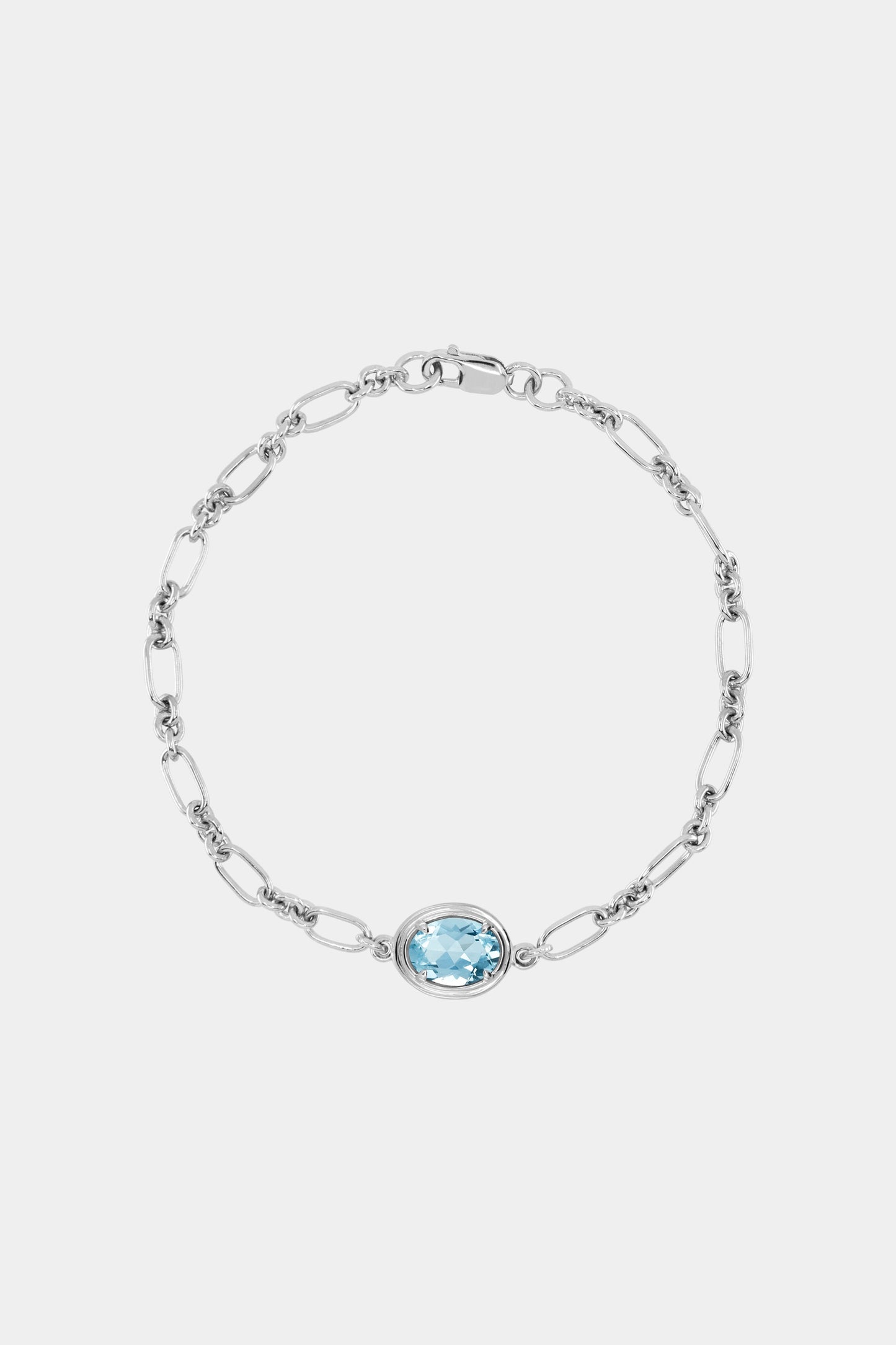 Roma Oval Gemstone Bracelet | Silver