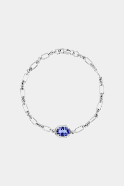 Roma Oval Gemstone Bracelet | Silver
