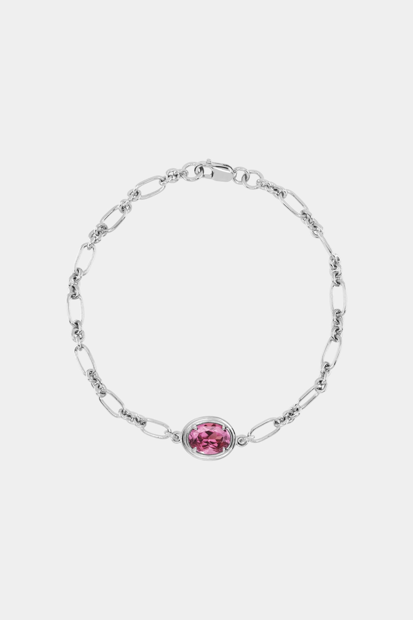 Roma Oval Gemstone Bracelet | Silver