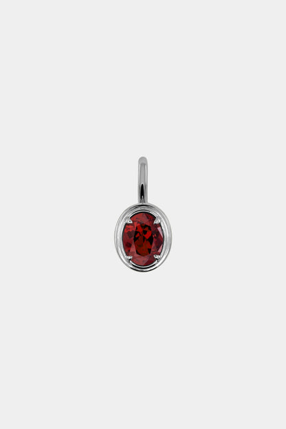 Roma Oval Gemstone Pendant | White Gold