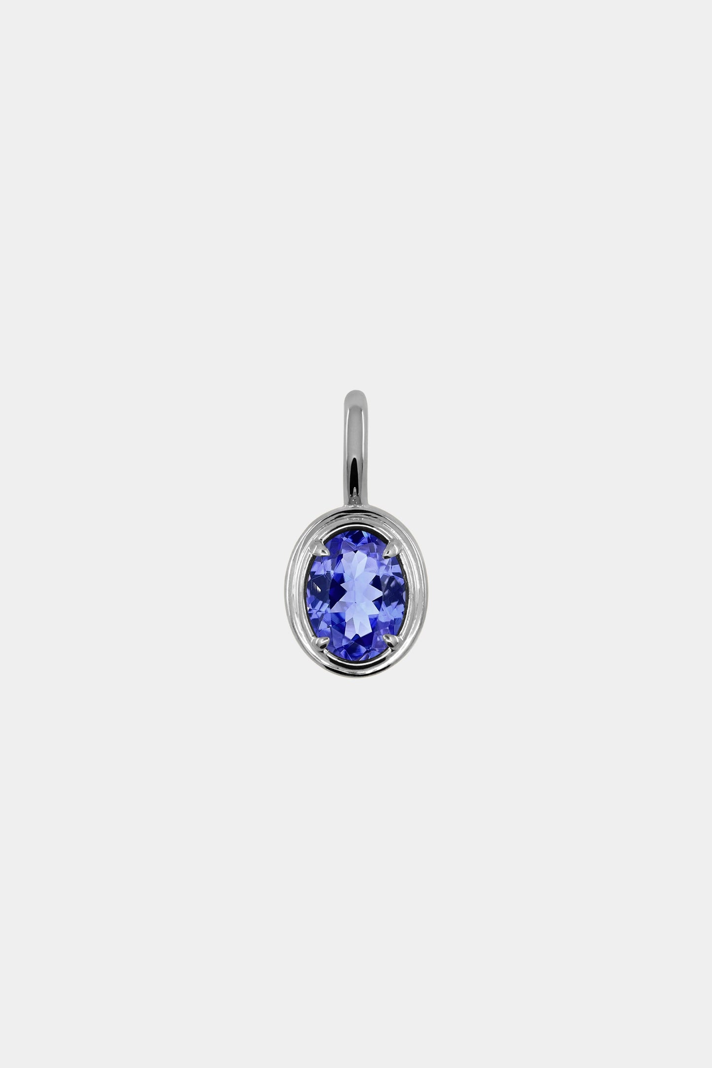 Roma Oval Gemstone Pendant | White Gold