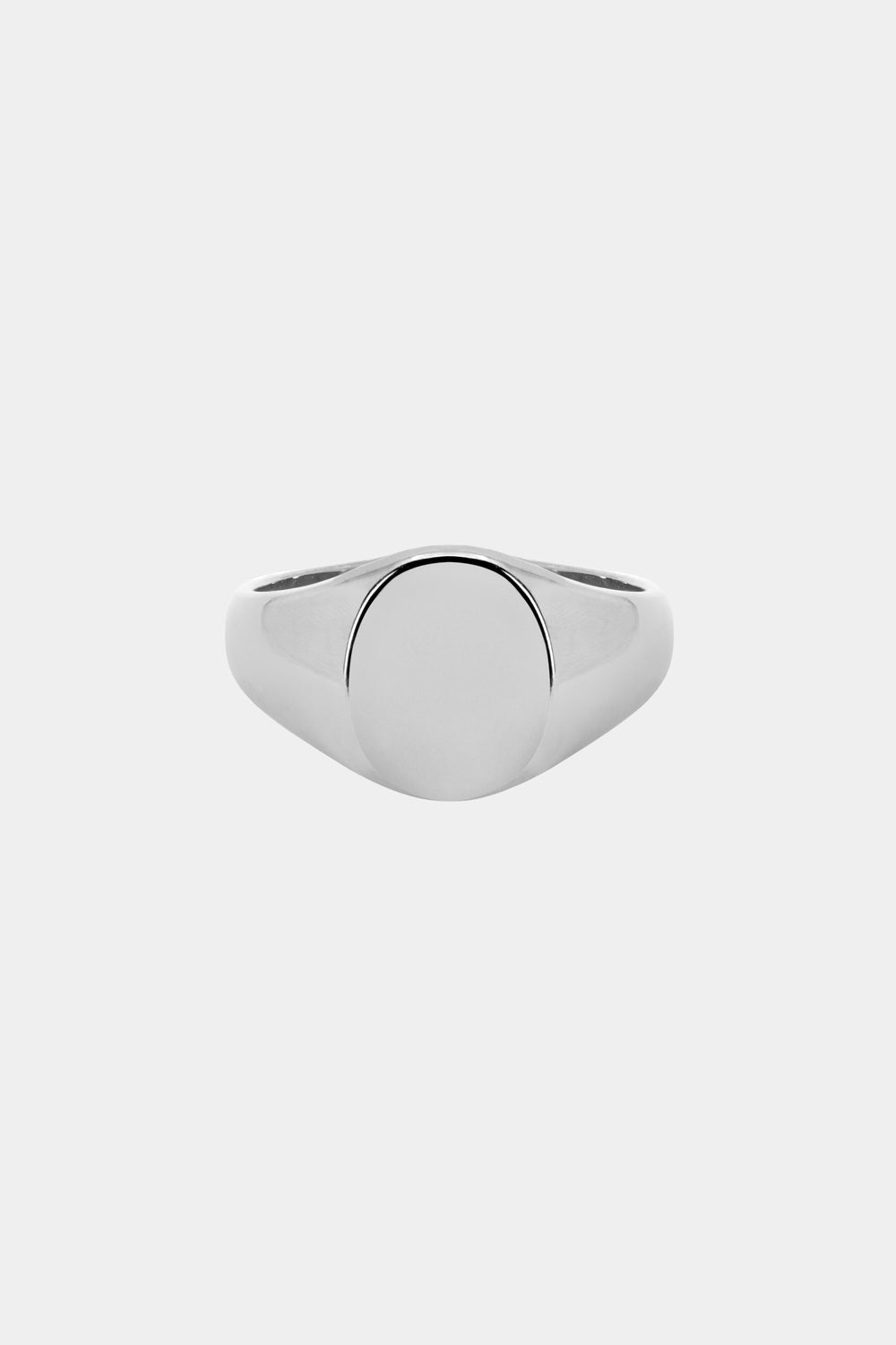 Oval Signet Ring | White Gold