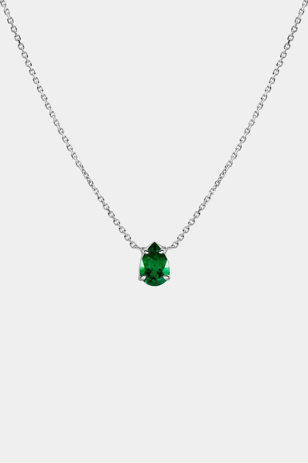 Pear Emerald Necklace | 18K Gold