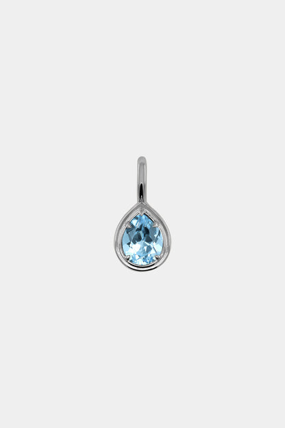 Roma Pear Gemstone Pendant | White Gold