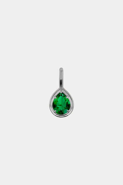 Roma Pear Gemstone Pendant | White Gold
