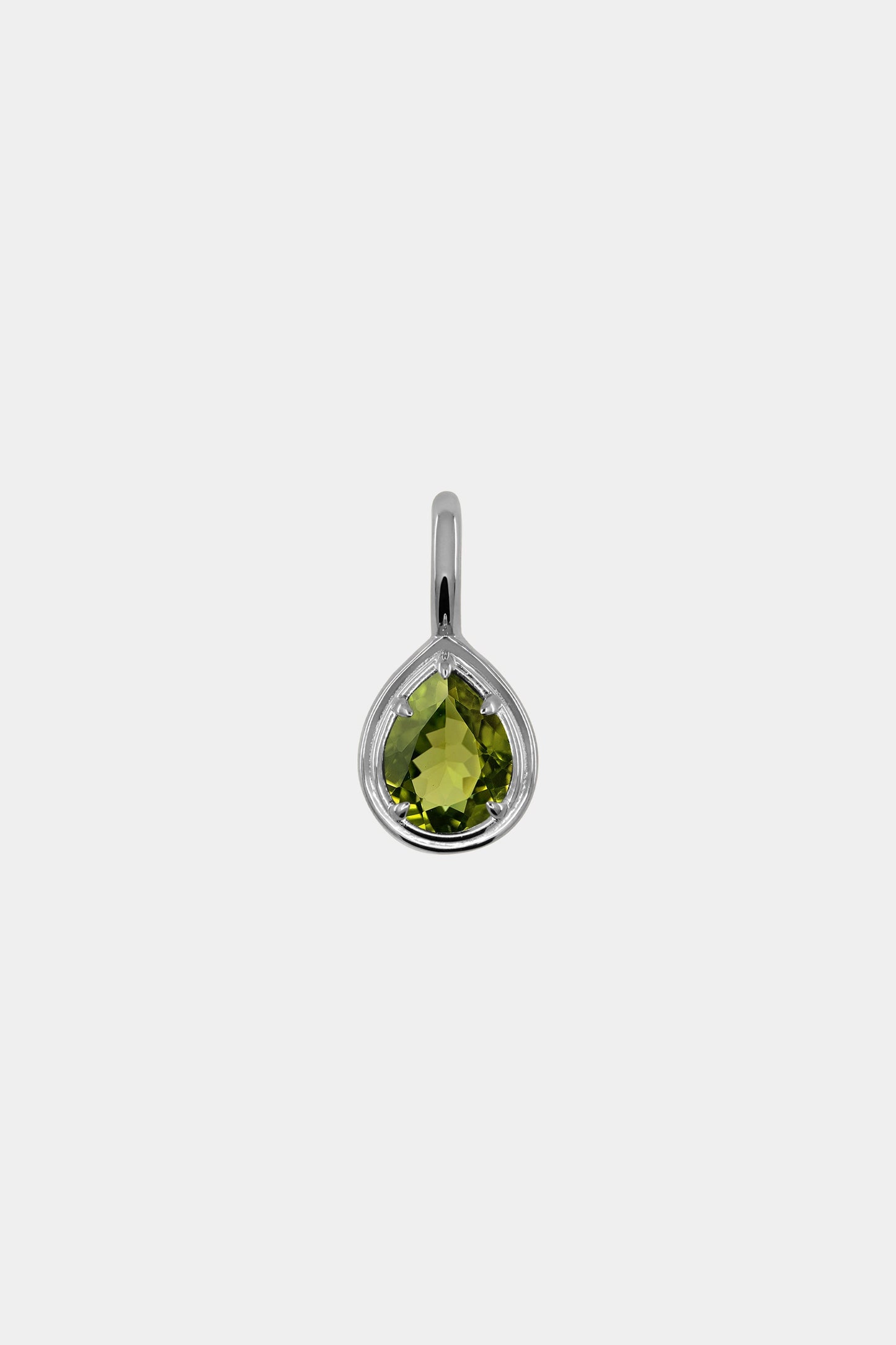 Roma Pear Gemstone Pendant | White Gold
