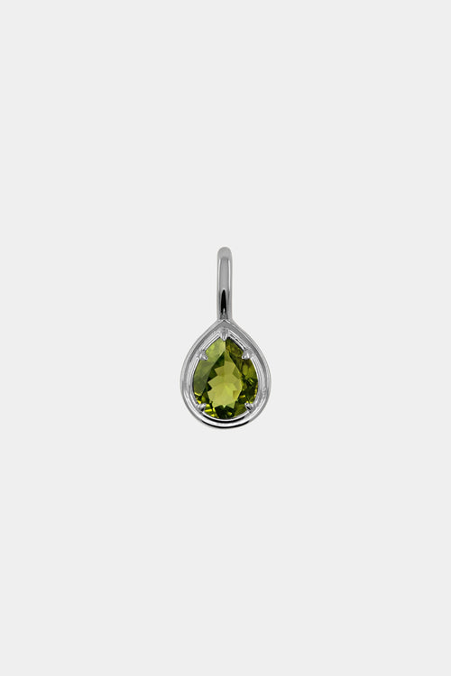 Roma Pear Gemstone Pendant | White Gold