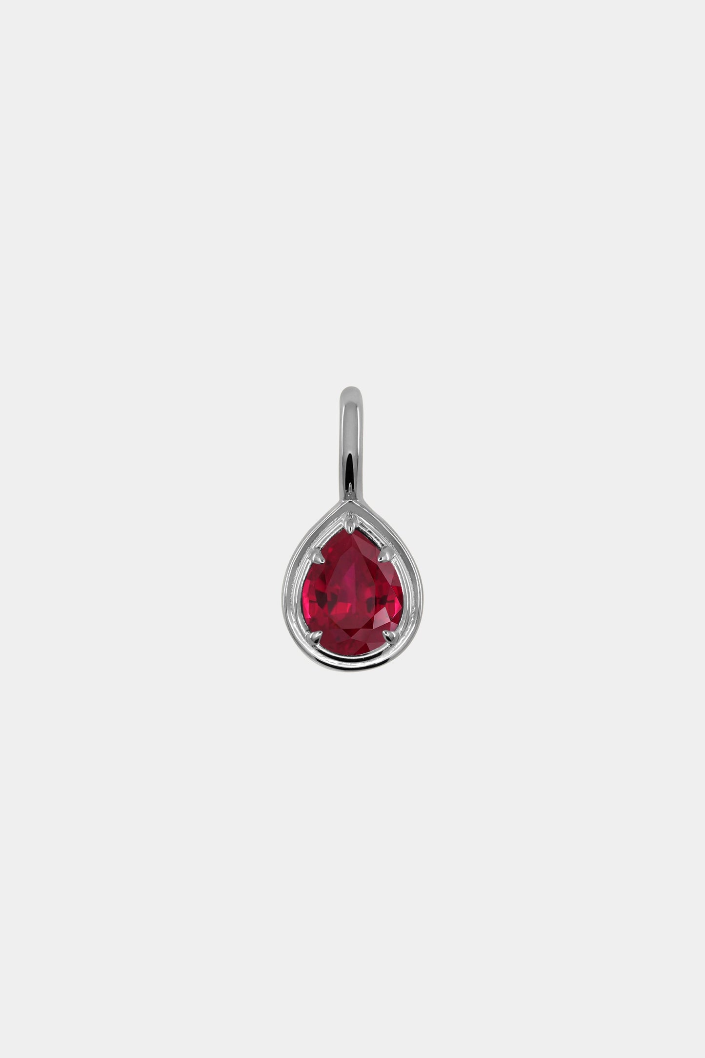 Roma Pear Gemstone Pendant | White Gold