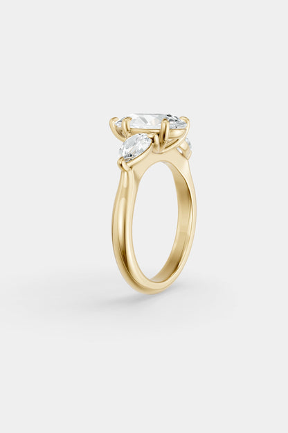 Pear Trilogy Diamond Ring | Traditional Band
