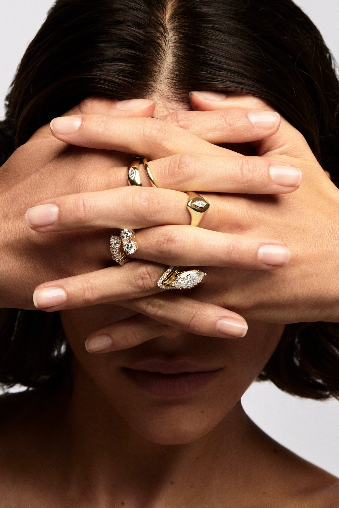 Marquise Diamond Signet Ring | Yellow Gold