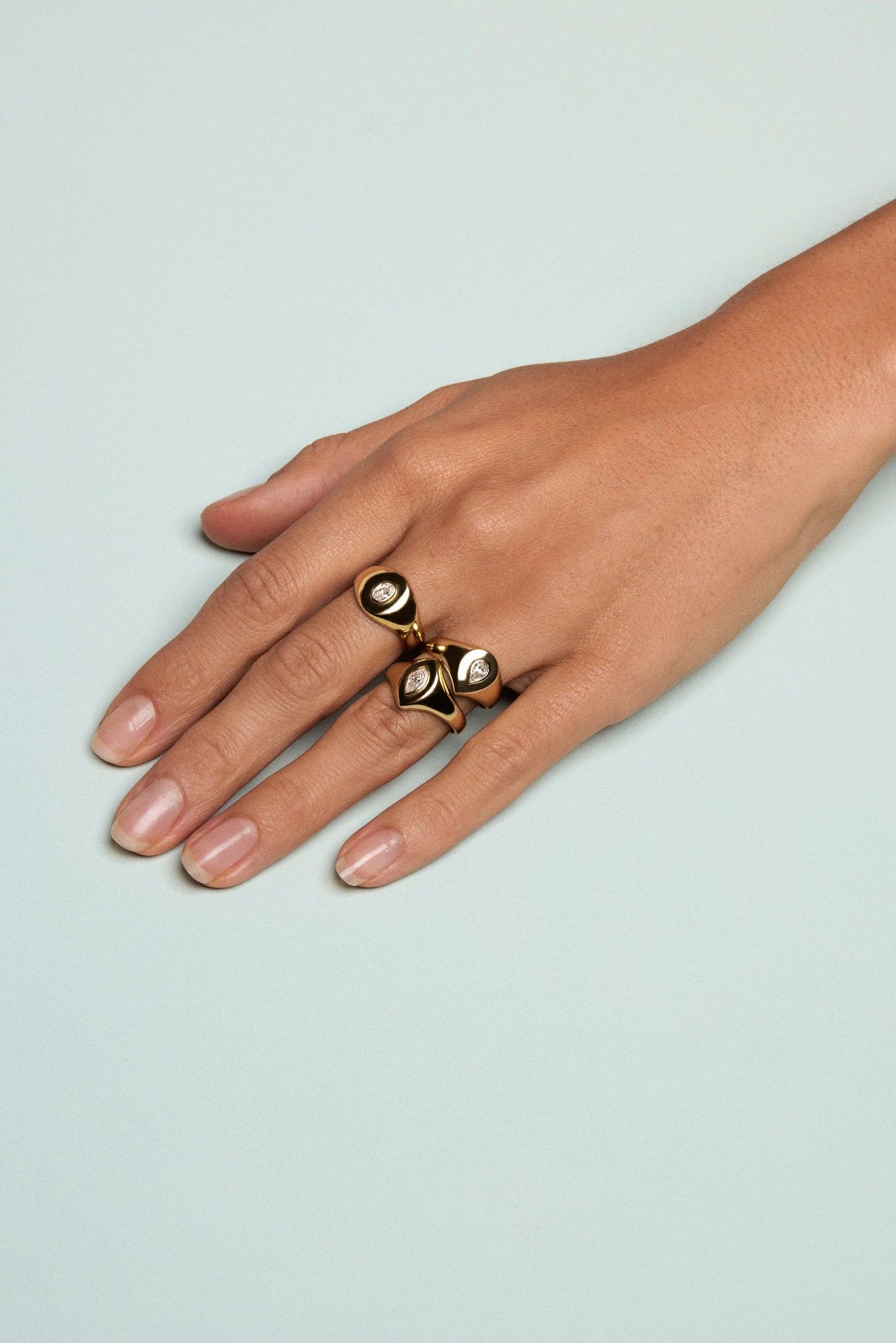 Marquise Diamond Signet Ring | Yellow Gold