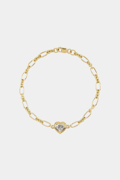 Roma Heart Diamond Bracelet | 18K Yellow Gold