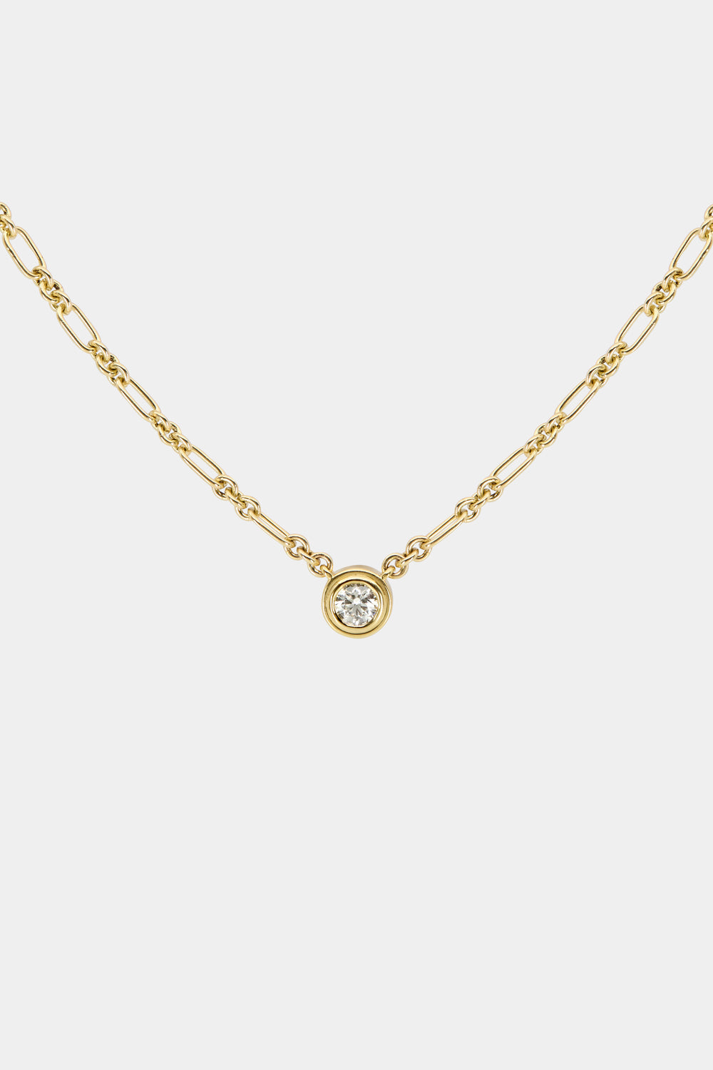 Roma Round Diamond Necklace | Yellow Gold