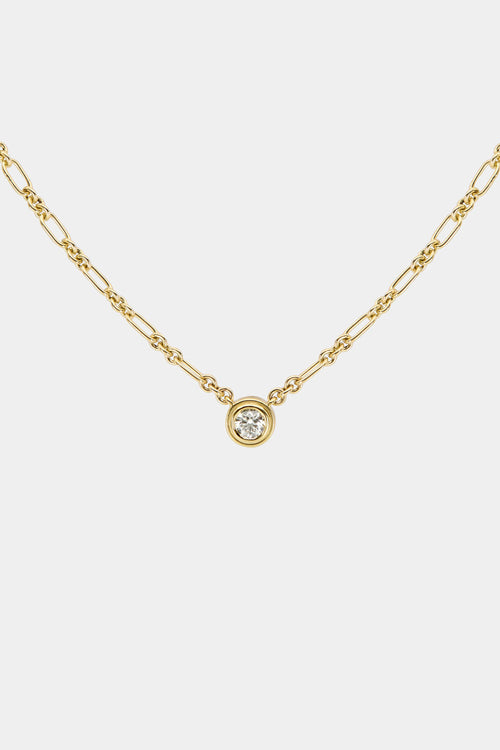 Roma Round Diamond Necklace | Yellow Gold