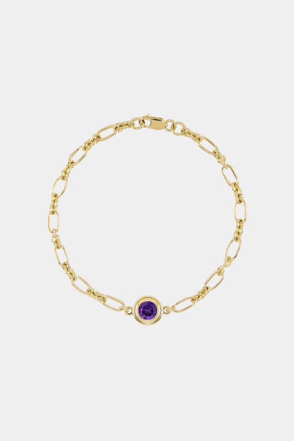 Roma Round Gemstone Bracelet | Yellow Gold, More Options Available