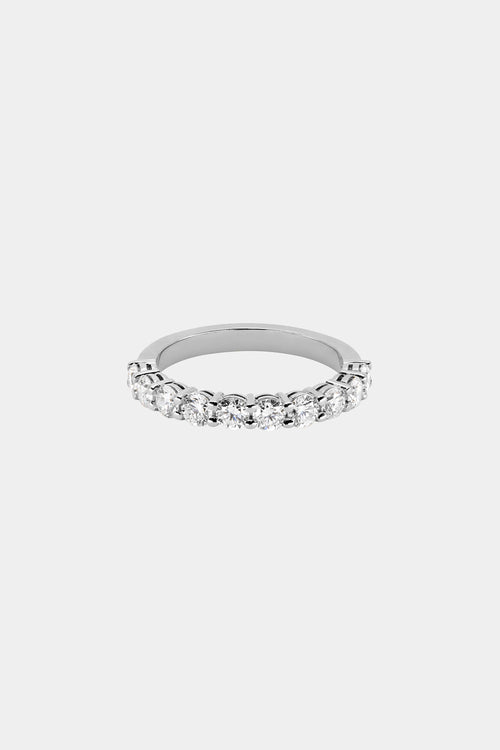 Round Diamond Half Band | 18K White Gold