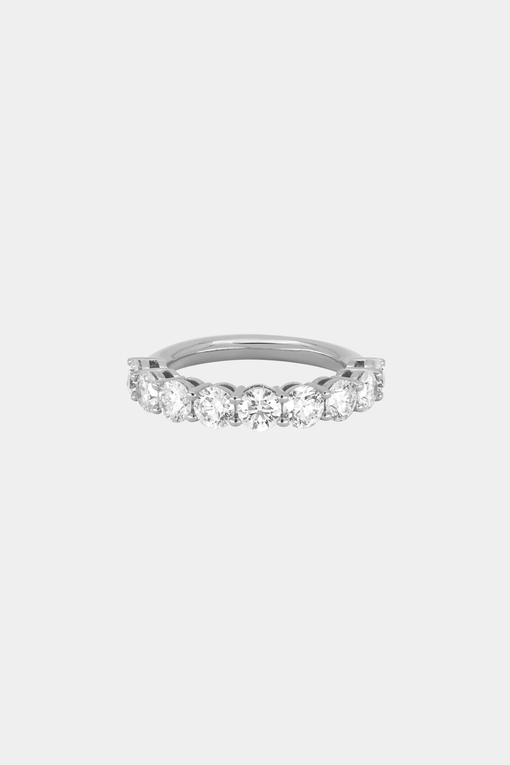 Round Diamond Half Band | 18K White Gold