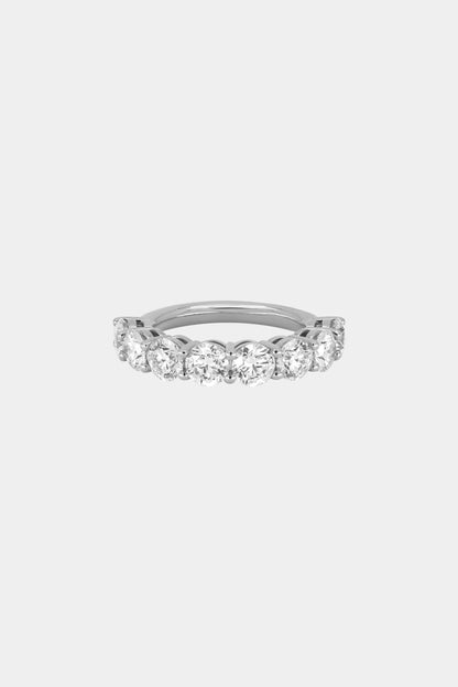Round Diamond Half Band | 18K White Gold
