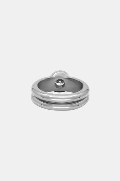 Roma Round Diamond Ring | 18K White Gold