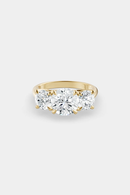 Round Trilogy Diamond Ring | Sweeping Set
