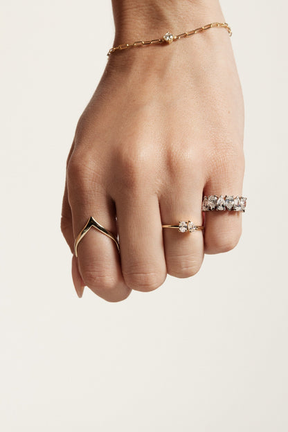 En Pointe Ring | 9K Yellow or Rose Gold