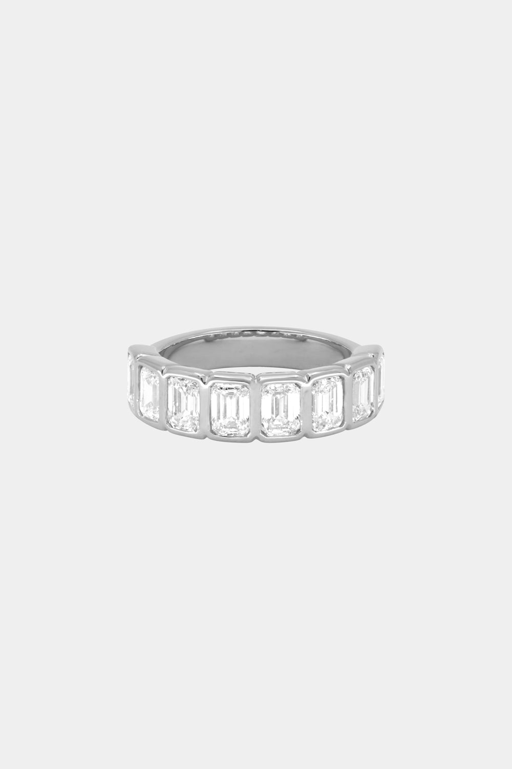 Emerald Bezel Diamond Half Band | Gold