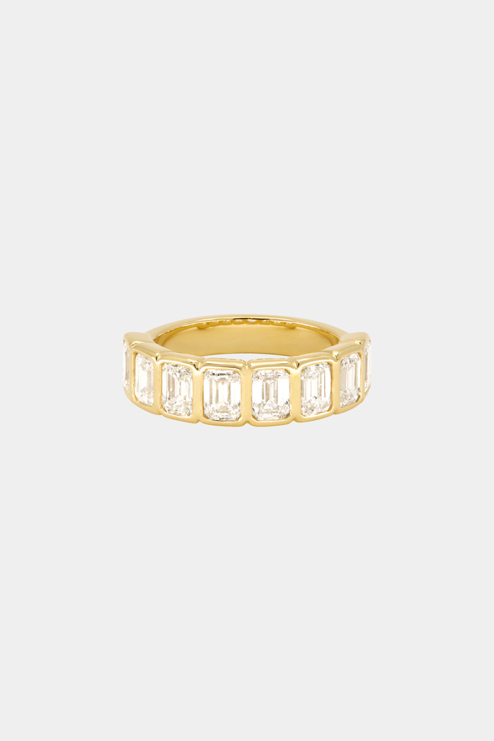 Emerald Bezel Diamond Half Band | Gold