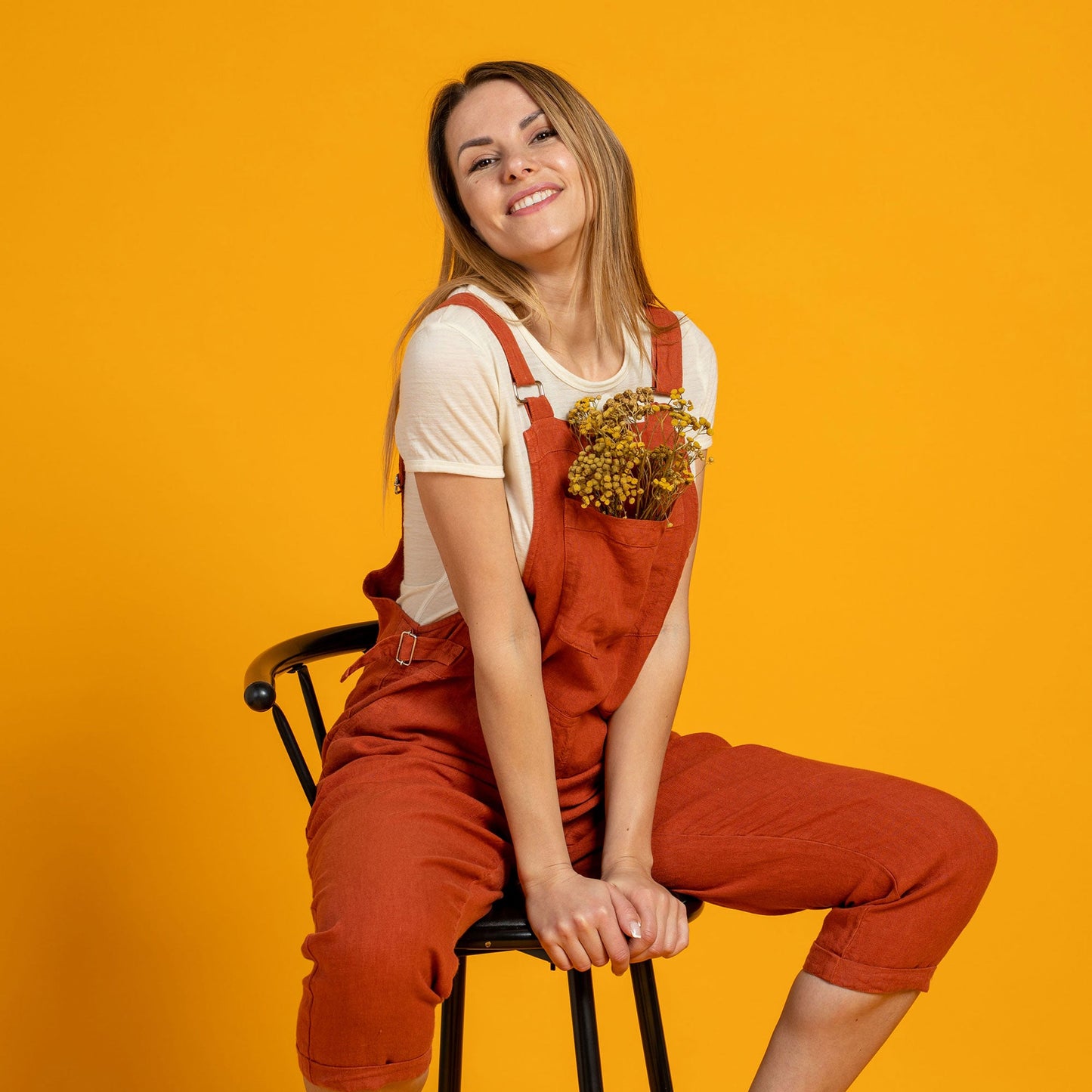 Linen Pinafore Jumpsuit Nicci