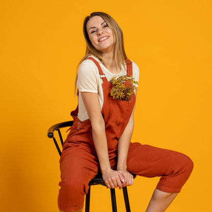Linen Pinafore Jumpsuit Nicci