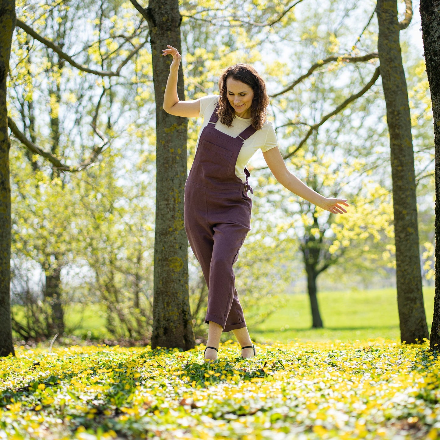 Linen Pinafore Jumpsuit Nicci