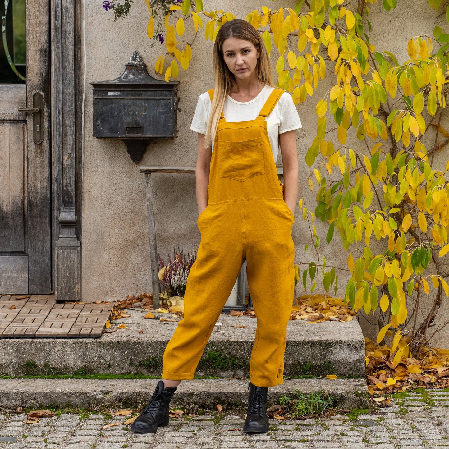 Linen Pinafore Jumpsuit Nicci