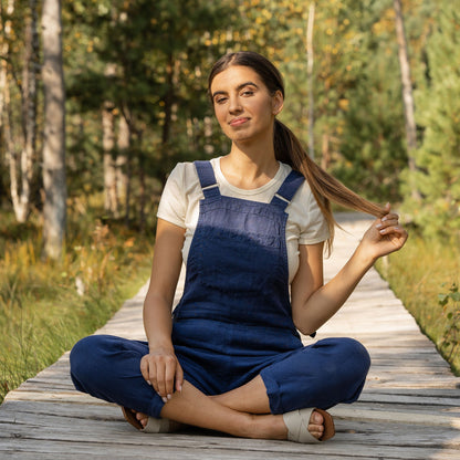 Linen Pinafore Jumpsuit Nicci