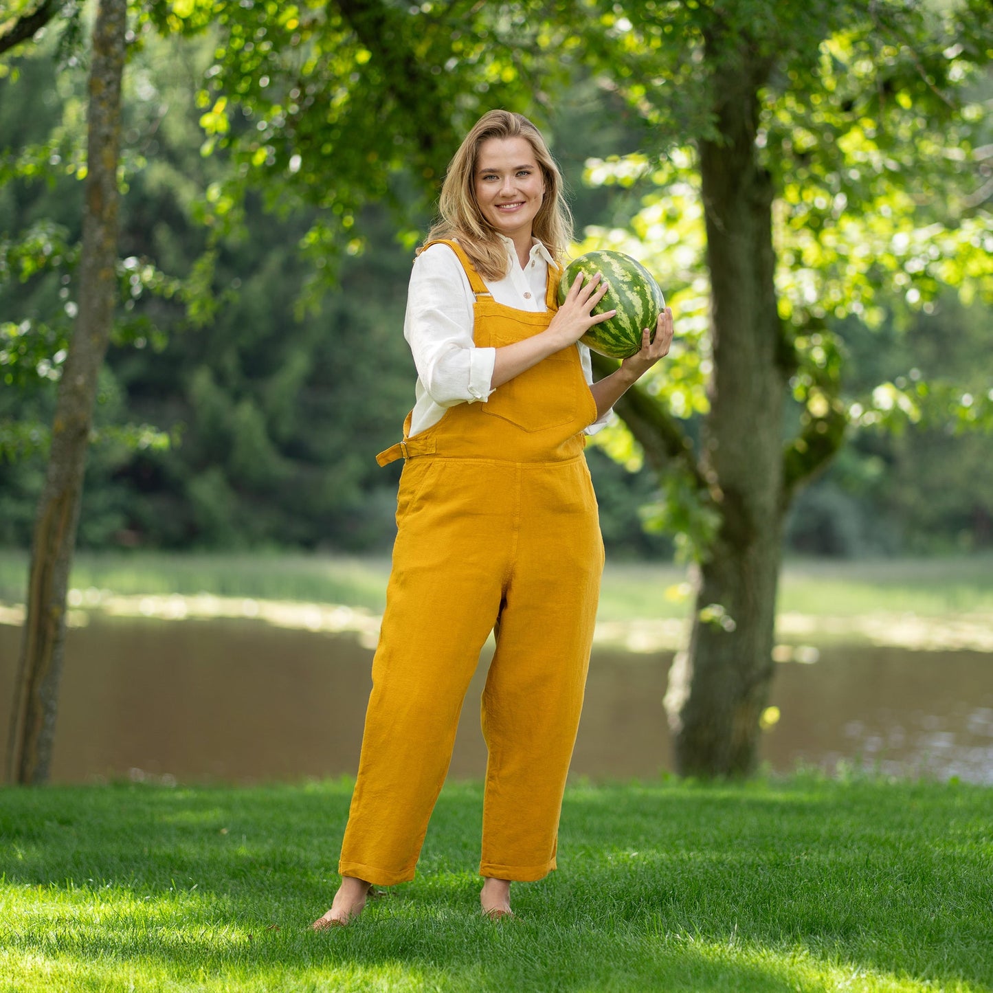 Linen Pinafore Jumpsuit Nicci
