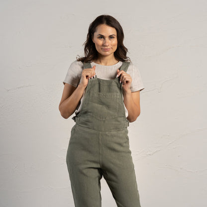 Linen Pinafore Jumpsuit Nicci