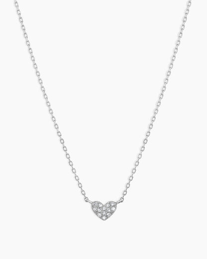 14K Diamond Pavé Mini Heart Necklace