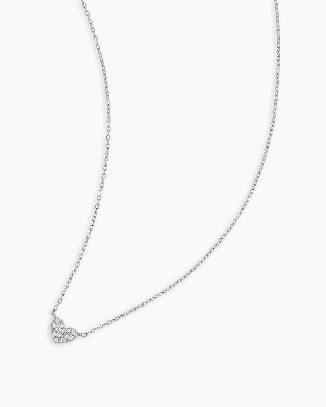 14K Diamond Pavé Mini Heart Necklace