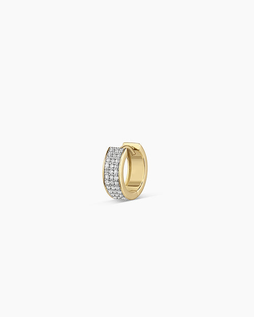 14K Diamond Rose Single Huggie